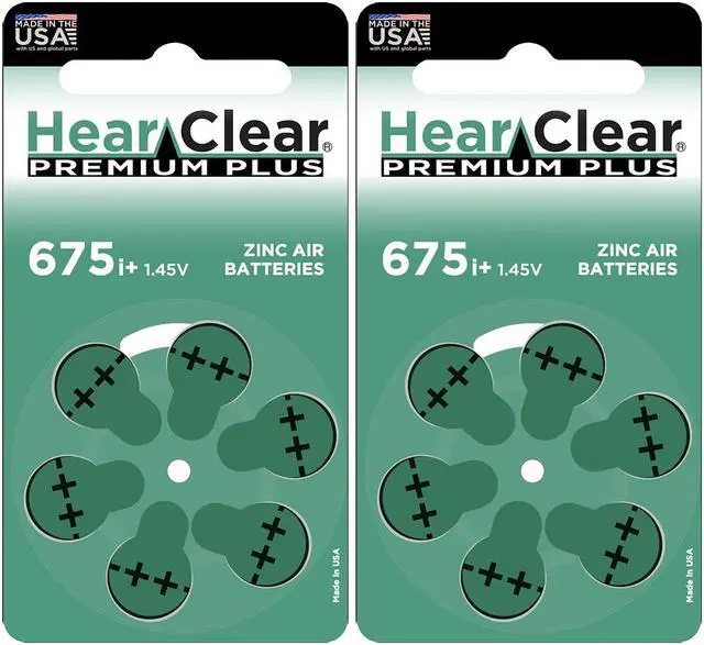 Main image of Hear Clear Size 675P PR44SP Cochlear Implant Hearing Aid Batteries (12 Batteries)