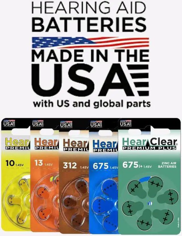 Alt view image 7 of 7 - Hear Clear Size 13 PR48 Hearing Aid Batteries Orange Tab (12 Batteries)