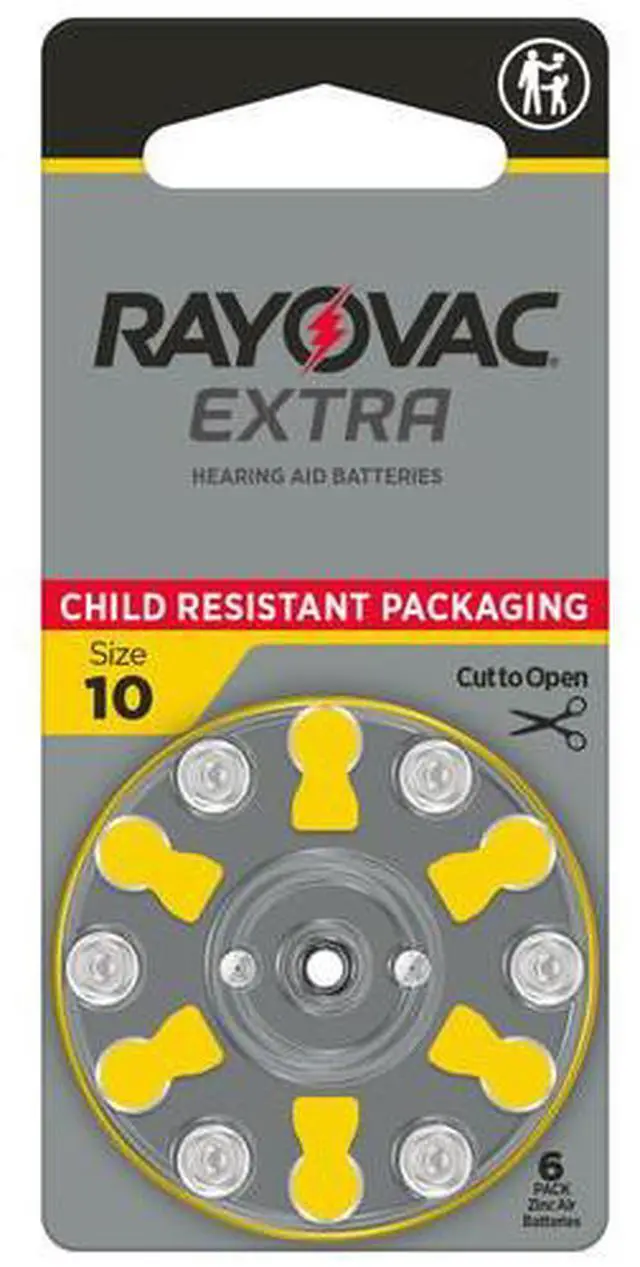 Main image of Rayovac Size 10 No Mercury Zinc Air Hearing Aid Batteries - 6 batteries