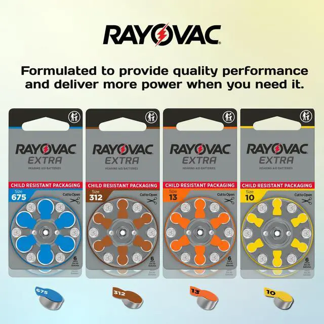 Alt view image 7 of 7 - Rayovac Size 312 No Mercury Zinc Air Hearing Aid Batteries - 6 batteries