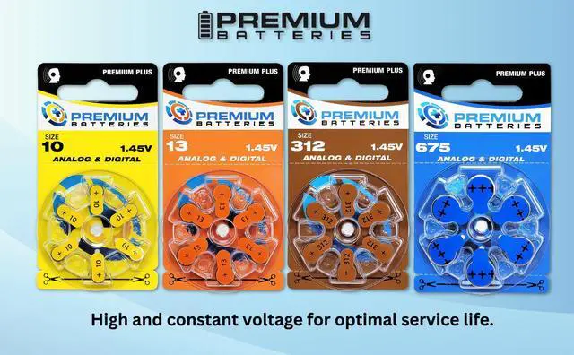 Alt view image 6 of 6 - Premium Batteries Size 10 Premium Plus Zinc Air Hearing Aid Batteries 1.45V (60 pcs)