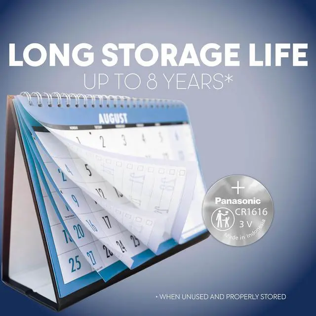 Alt view image 4 of 7 - Panasonic CR1616 3.0 Volt Long Lasting Lithium Coin Cell Batteries in Child Resistant, Standards Based Packaging, 4-Battery Pack