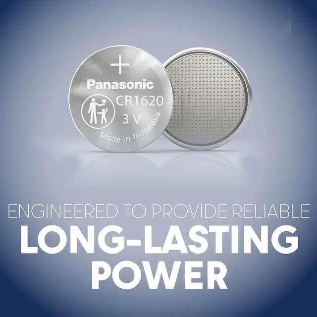 Alt view image 2 of 7 - Panasonic CR1620 3.0 Volt Long Lasting Lithium Coin Cell Batteries in Child Resistant, Standards Based Packaging, 4-Battery Pack
