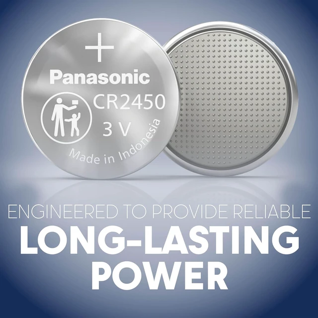 Alt view image 2 of 7 - Panasonic CR2450 3.0 Volt Long Lasting Lithium Coin Cell Batteries in Child Resistant, Standards Based Packaging, 1-Battery Pack