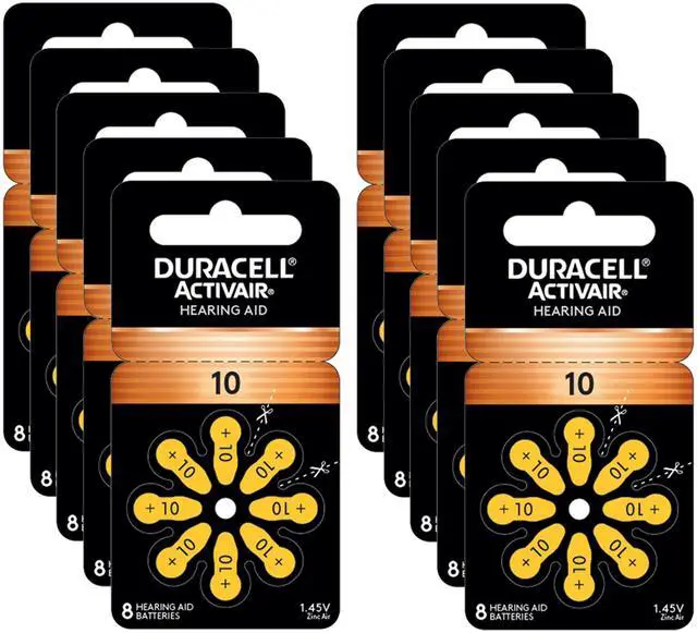Main image of Duracell Size 10 Activair Hearing Aid Batteries 80 batteries