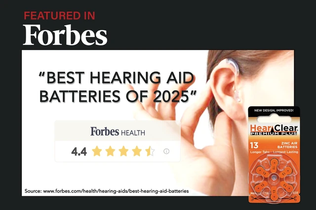 Alt view image 2 of 6 - Hearclear Size 13 Hearing Aid Batteries Orange Tab + Keychain (60 Batteries)