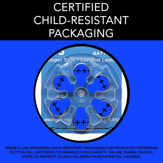 Alt view image 5 of 6 - Hear Clear Size 675 PR44 Hearing Aid Batteries Blue Tab (60 Batteries)
