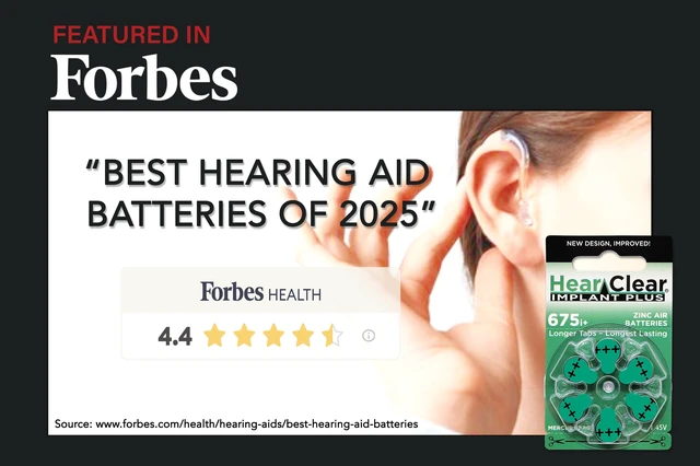 Alt view image 2 of 6 - HearClear Size 675P Cochlear Implant Hearing Aid Batteries Green Tab (60 Batteries)
