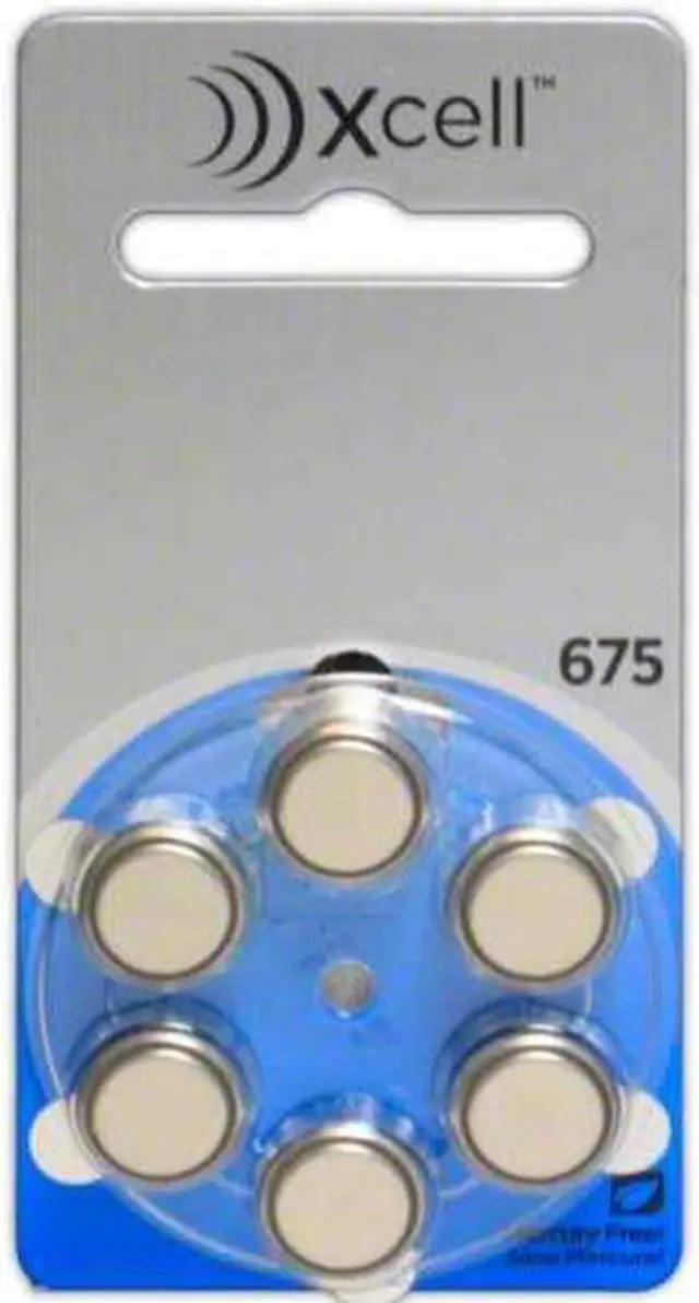 Main image of Rayovac Mercury Free Xcell Size 675 Hearing Aid Batteries (60 Pcs)