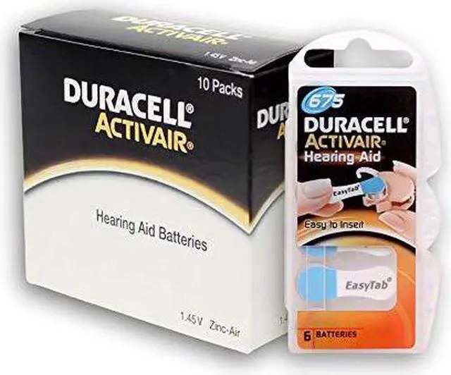 Main image of Duracell Size 675 Activair Hearing Aid Batteries 60 batteries