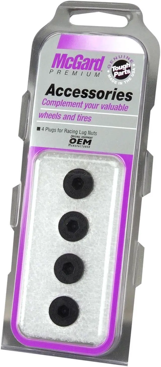 Main image of McGard 70002 Black Nylon Caps (Set of 4) - For use with Racing Lug Nuts