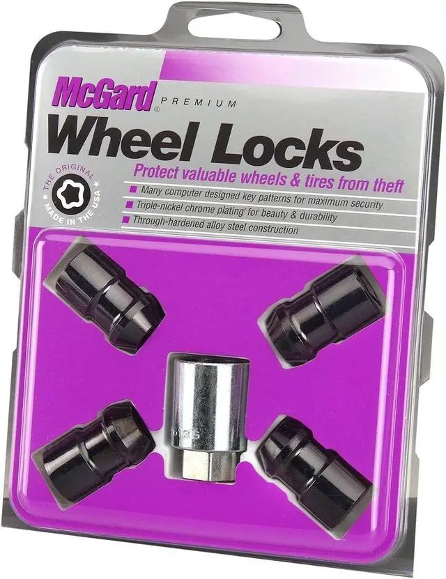 Main image of McGard 24038 Chrome/Black Cone Seat Wheel Lock Set (1/2"-20)