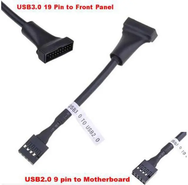 Alt view image 4 of 4 - USB 3.0 19 Pin / 20 pin Male to Front Panel towards to USB 2.0 to Motherboard Header Box 9 Pin / 10 pin Female Adapter Converter Joiner Housing Cable