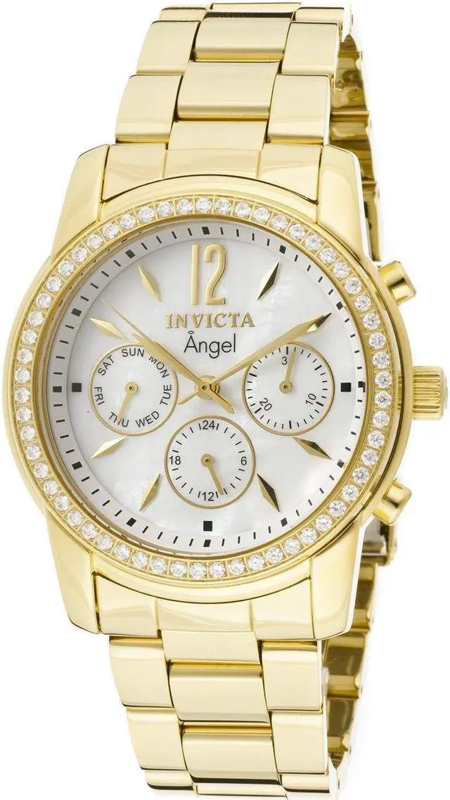 Alt view image 3 of 10 - Invicta Angel Crystal Accented Gold-Tone Ladies Watch 11771
