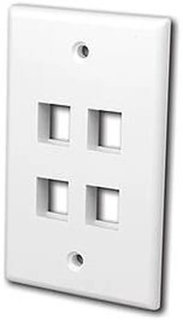 Alt view image 2 of 3 - Vanco International 820104 Multi-Media Keystone Wallplate, with 4 Ports - White