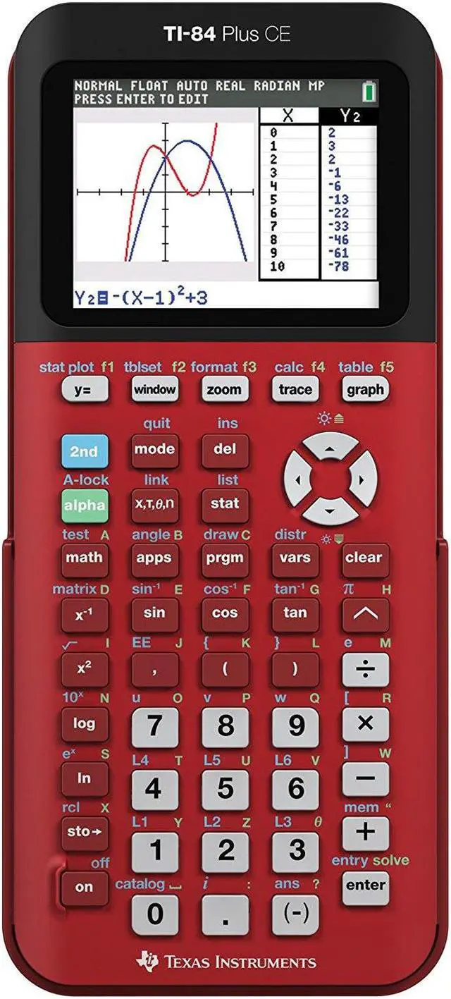 Alt view image 6 of 9 - Texas Instruments TI-84 Plus CE Graphing Calculator - Radical Red