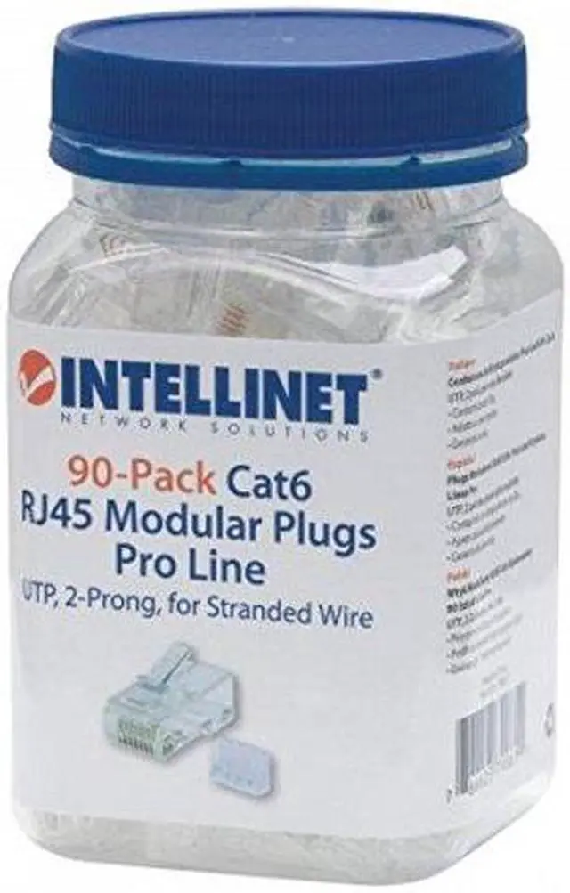 Alt view image 3 of 8 - INTELLINET 790611 CAT-6 2-Prong Mod Plugs, 90 pk