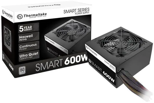 Main image of Thermaltake SMART 600W ATX 12V V2.3/EPS 12V 80 PLUS Certified Active PFC Power Supply PS-SPD-0600NPCWUS-W