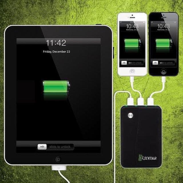 Alt view image 9 of 11 - Lenmar Helix 11000mAh Portable External Power Bank for Up to 3 Devices