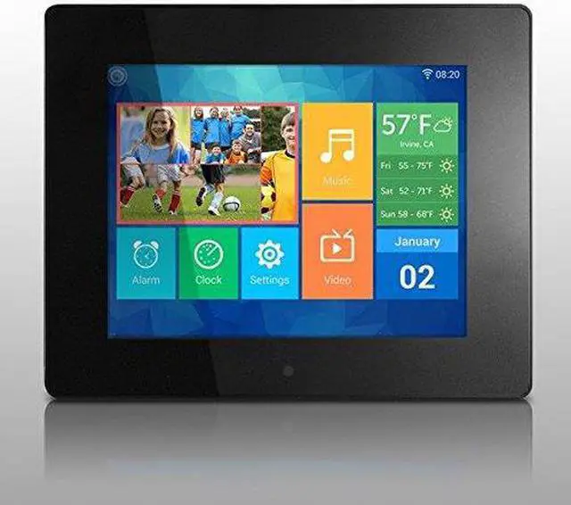 Alt view image 2 of 20 - Aluratek 8" Wi-Fi Digital Photo Frame With Touchscreen Lcd Display
