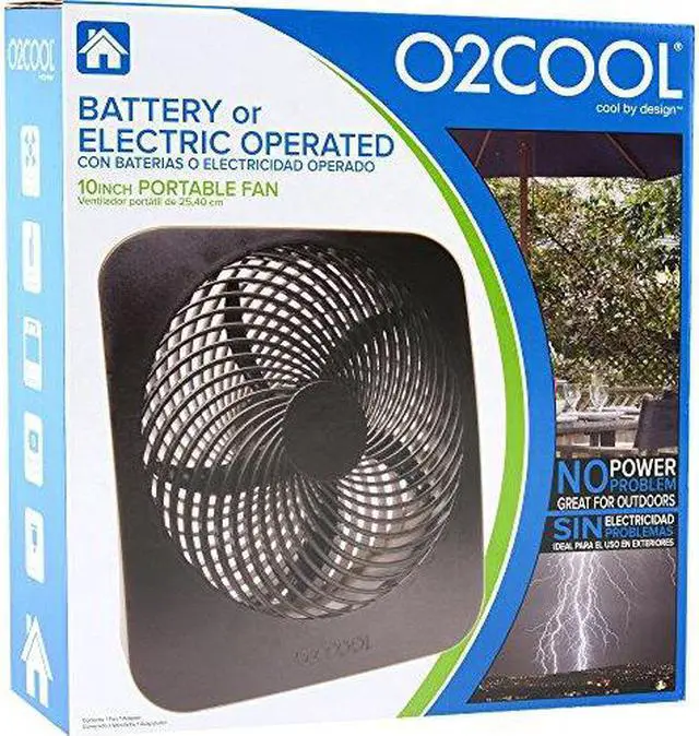 Alt view image 4 of 13 - O2 Cool FD10002A O2 Cool FD10002A Portable Fan - 10" Diameter - 2 Speed - Carrying Handle, Adjustable Tilt Head, Foldable - White, Gray
