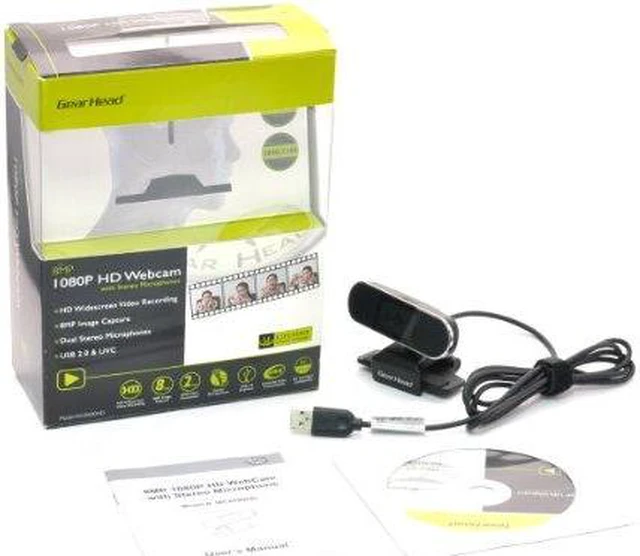 Alt view image 7 of 14 - Gear Head WC8500HD Webcam - 2 Megapixel - Black, Silver - USB 2.0 - 8 Megapixel Interpolated - 1920 x 1080 Video - Auto-focus - Widescreen - Microphone