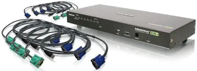 Alt view image 4 of 4 - iogear 8-port usb ps/2 combo vga kvmp switch with usb kvm cables, gcs1808kitu
