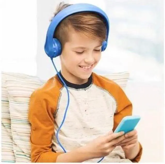 Alt view image 7 of 14 - Aluratek AKH01FB Volume-Limiting Wired Foam Headphones - Blue