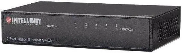 Alt view image 13 of 19 - Intellinet 5-Port Gigabit Ethernet Switch, Desktop Size, Metal Housing, IEEE 802.3az (Energy Efficient Ethernet)