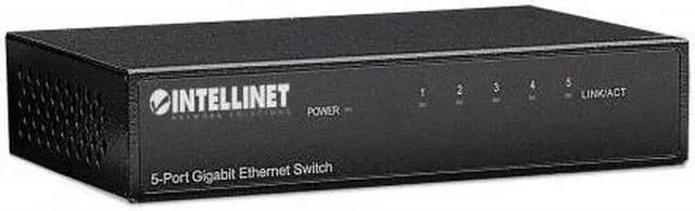 Alt view image 10 of 19 - Intellinet 5-Port Gigabit Ethernet Switch, Desktop Size, Metal Housing, IEEE 802.3az (Energy Efficient Ethernet)