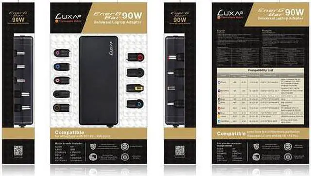 Alt view image 4 of 15 - LUXA2 PO-ULA-PC90BK-00 EnerG Bar 90W Universal Laptop Charger