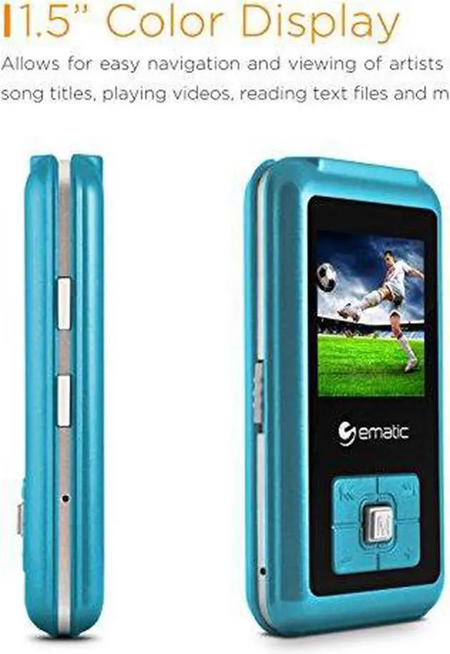 Alt view image 5 of 13 - 1.5" Mp3 Video Player Blue