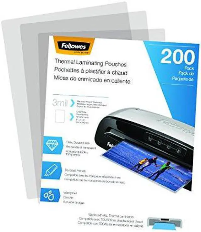 Alt view image 4 of 20 - Fellowes Laminating Pouches Letter Size Hot Pouch 9 x 11.5 3 mil 200 pack 5743401