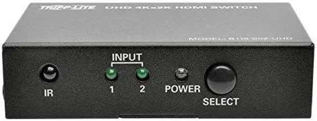 Alt view image 4 of 20 - Tripp Lite 2-Port HDMI Switch for Video and Audio, 4K x 2K UHD @ 60 Hz (HDMI F/2xF) with Remote Control (B119-002-UHD)