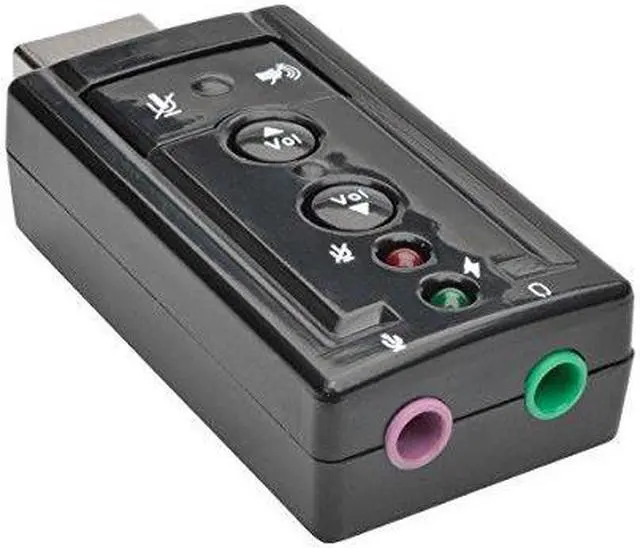 Alt view image 5 of 19 - Tripp Lite U237-001 USB External Sound Card Microphone Speaker Virtual 7.1 Channel
