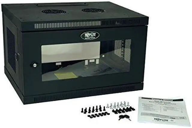Alt view image 3 of 20 - Tripp Lite 6U Wall-Mount Rack Enclosure Cabinet with Clear Acrylic Window, Switch-Depth (SRW6UG)
