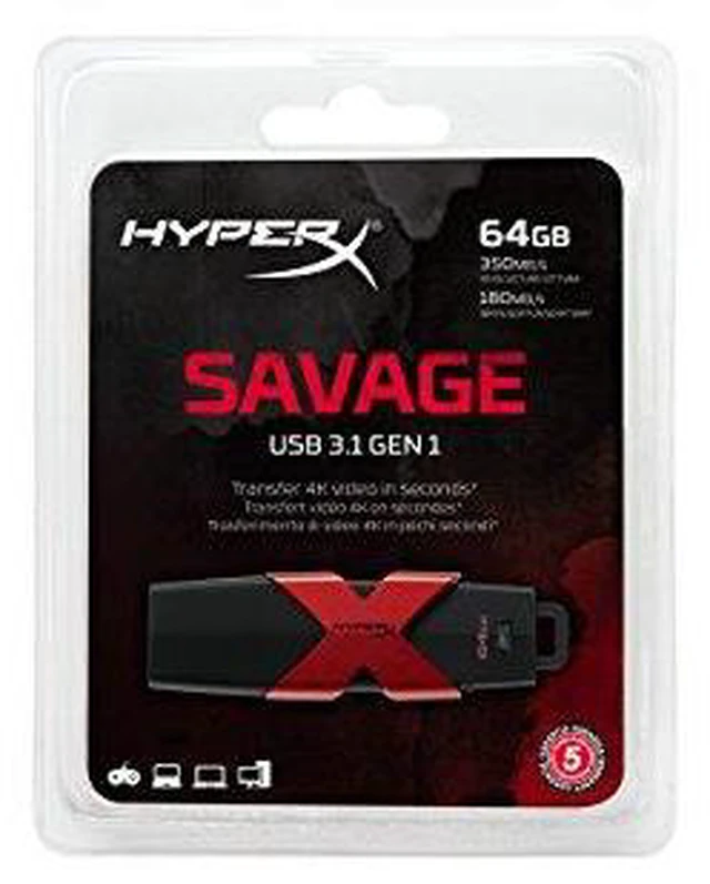 Alt view image 8 of 14 - Kingston 64GB HX Savage USB 3.1/3.0 350MB/s R, 180MB/s W - 64 GB - USB 3.1