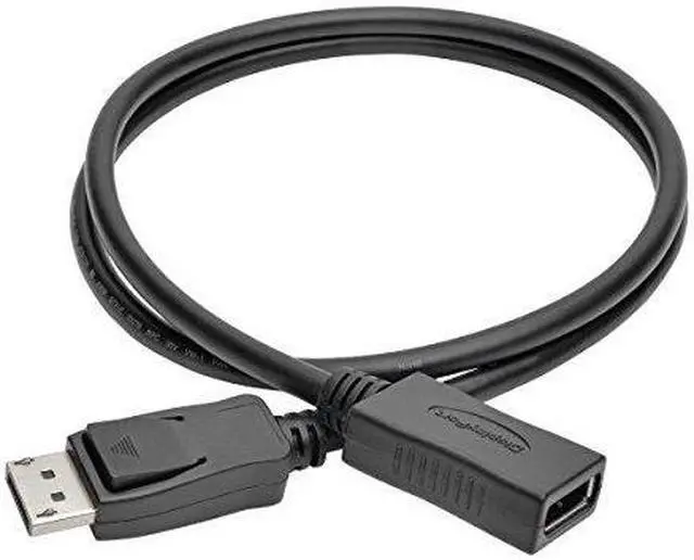 Alt view image 5 of 20 - Tripp Lite P579-003 3 ft. Black DisplayPort Extension Cable with Latch, 4K x 2K (3840 x 2160) @ 60 Hz, HDCP 2.2 (M/F) Male to Female