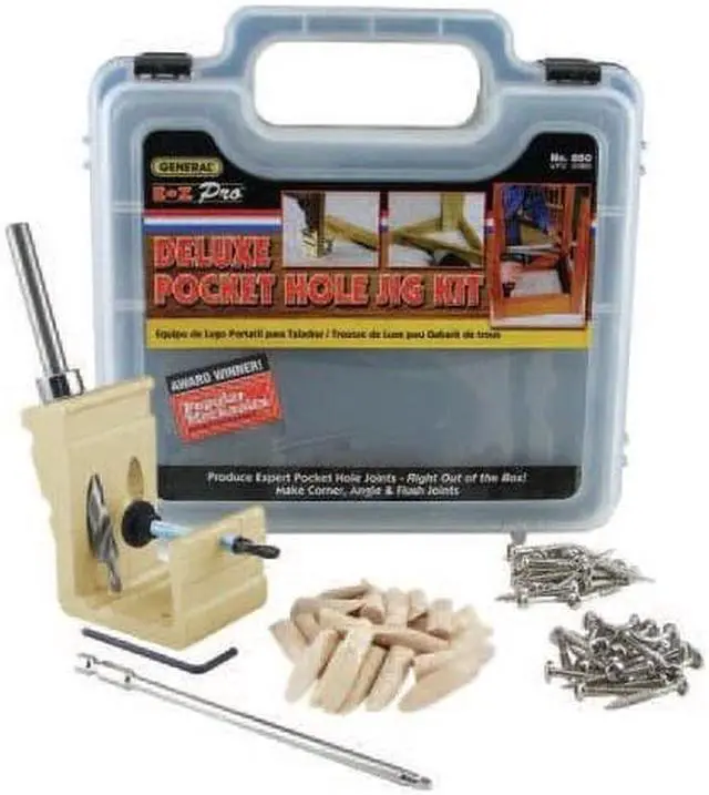 Alt view image 4 of 10 - General Tools 850 Ez Pro Deluxe Pocket Hole Jig Kit