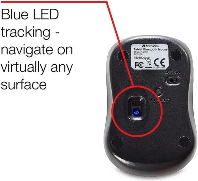Alt view image 7 of 20 - Verbatim 98590 Black 1 x Wheel Bluetooth Wireless Optical Mouse