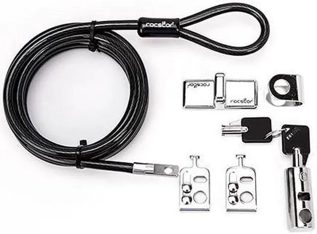 Main image of Rocstor Y10C181-B1 Rocbolt Desktop Lock Kit Locking Security Kit With 8Ft Cable