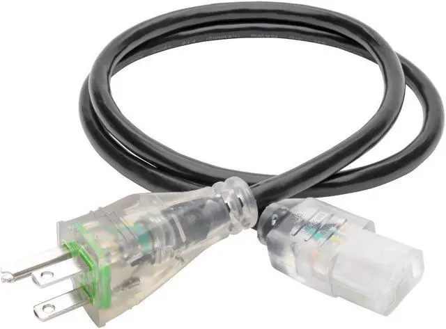 Alt view image 2 of 19 - Tripp Lite Model P006-003-HG13CL 3 ft. Hospital-Grade Computer Power Cord with Clear Plugs, 13A, 16 AWG (NEMA 5-15P to IEC-320-C13)