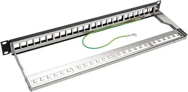 Alt view image 2 of 13 - Tripp Lite 1U Patch Panel Rackmount 24-Port Shielded Blank Keystone, Multimedia, RJ45 Ethernet, USB, HDMI Cat5e Cat6 (N062-024-KJ-SH)