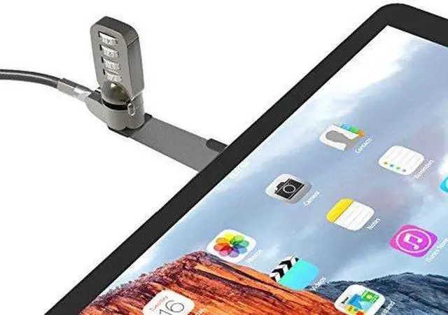 Alt view image 3 of 8 - Compulocks Blade Universal Lock Slot Adapter with Combination Lock Silver