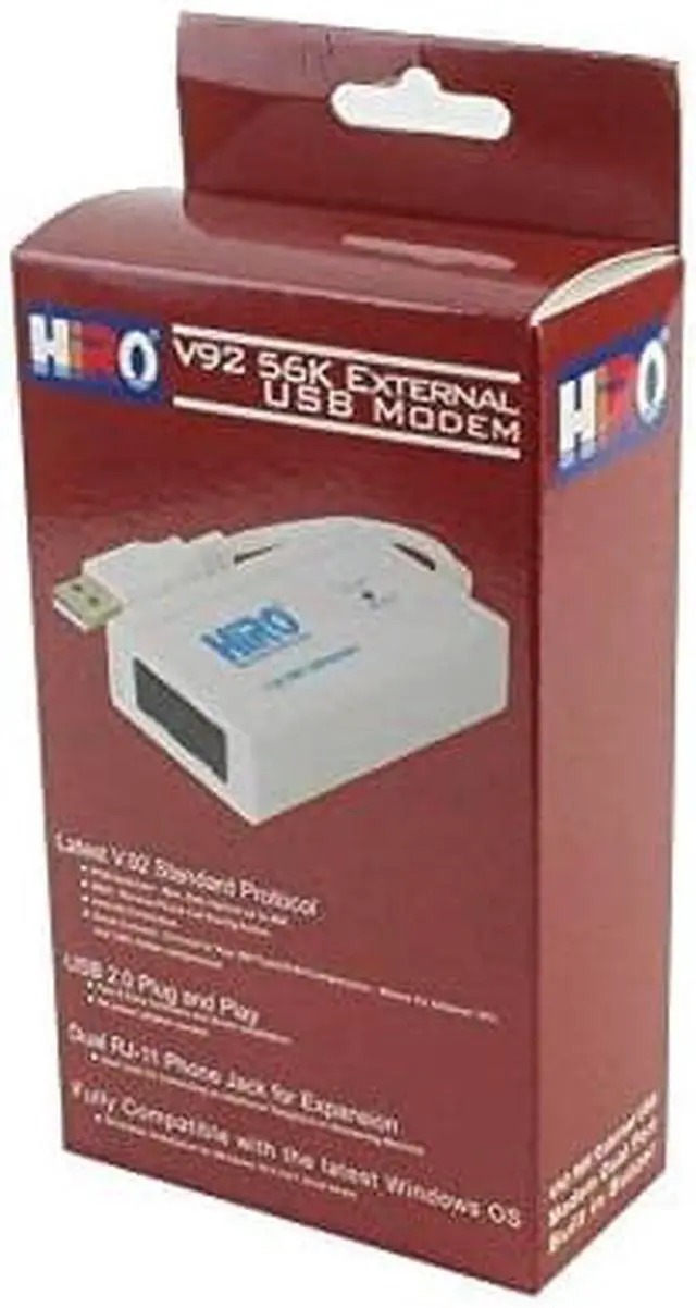 Alt view image 6 of 13 - Hiro Network H50228 V92 56K External USB Modem