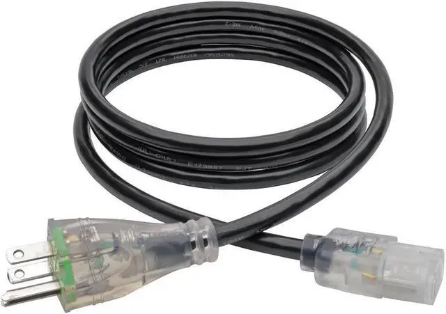 Alt view image 2 of 10 - Tripp Lite Model P006-006-HG13CL 6 ft. Hospital-Grade Computer Power Cord with Clear Plugs, 13A, 16 AWG (NEMA 5-15P to IEC-320-C13)
