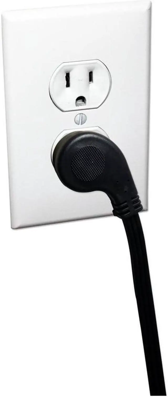 Alt view image 2 of 14 - Qvs 3-Outlet 3-Prong 10Ft Right-Angle Flat Power Extension Cord