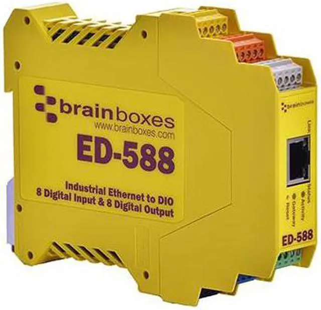 Alt view image 2 of 14 - Brainboxes ED-588 Ethernet to Digital IO 8 Inputs + 8 Outputs