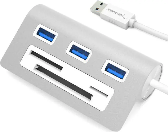 Alt view image 6 of 20 - Sabrent 3 Port Usb 3.0 Hub With Cf/Sd/Tf Card Reader
