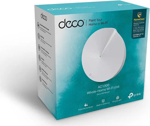 Alt view image 7 of 16 - TP-Link Deco Mesh WiFi Router (Deco M5) - Dual Band Gigabit Wireless Router,Quad-core CPU, MU-MIMO, HomeCare, Parental Control, Up to 2,000 sq. ft. Coverage, Works with Alexa, 1-pack